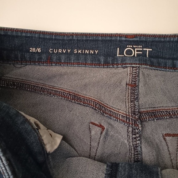 Loft Denim Jeans Size 28/6 Curvy Skinny Low Rise Medium Wash - Picture 4 of 10